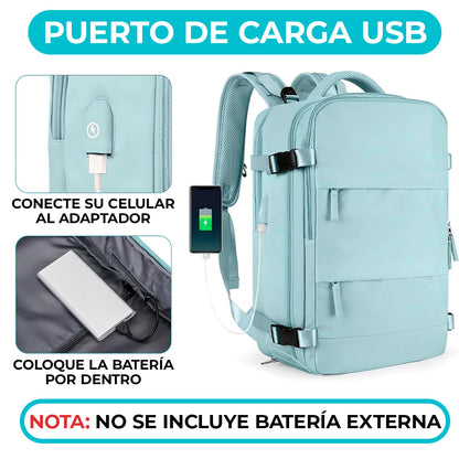 🌍 Mochila de Viaje Grande 35L – Compartimento para Laptop y Zapatos